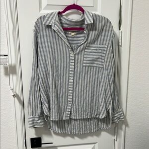 Treasure & Bond Blue and White Striped Shirt